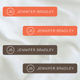 Monogram Individuelle Name Closing Tags Orange Bro Etiketten