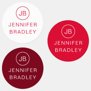 Monogram Individuelle Name Closing Tags Schulzeich Etiketten