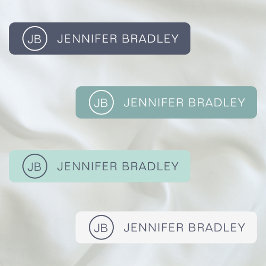 Monogram Individuelle Name Clothing Tags Blue Gree Etiketten