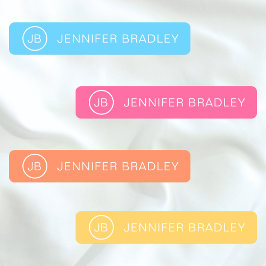 Monogram Individuelle Name Clothing Tags Blue Pink Etiketten