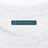 Monogram Individuelle Name Clothing Tags Blue Red Etiketten (Befestigt)