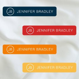 Monogram Individuelle Name Clothing Tags Blue Red Etiketten