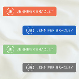 Monogram Individuelle Name Clothing Tags Orange Bl Etiketten