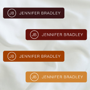 Monogram Individuelle Name Clothing Tags Red Tan Etiketten