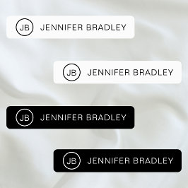 Monogram Individuelle Name Clothing Tags Schwarz/W Etiketten