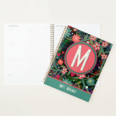 Monogram Individuelle Name Floral Teacher Planer (Anzeige)