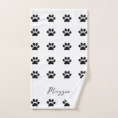 Monogram-Individuelle Name für Schwarz-weißes Druc Badhandtuch Set (Handtuch)