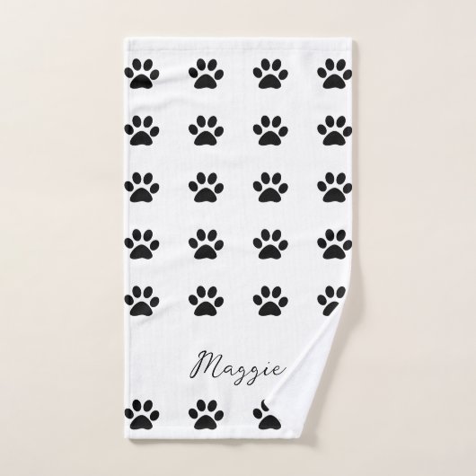 Monogram-Individuelle Name für Schwarz-weißes Druc Badhandtuch Set (Handtuch)