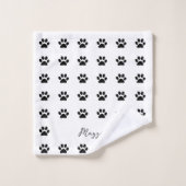 Monogram-Individuelle Name für Schwarz-weißes Druc Badhandtuch Set (Waschlappen)