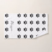 Monogram-Individuelle Name für Schwarz-weißes Druc Badhandtuch Set (Handtuch)