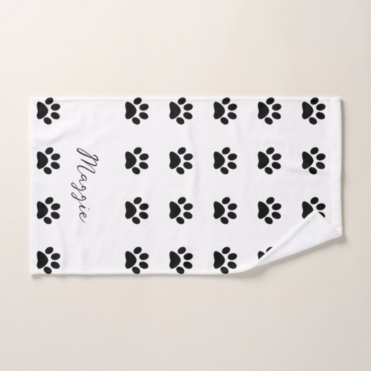 Monogram-Individuelle Name für Schwarz-weißes Druc Badhandtuch Set (Handtuch)