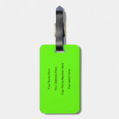 Monogram Individuelle Name Initial Lime Green Gift Gepäckanhänger (Rückseite vertikal)