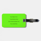 Monogram Individuelle Name Initial Lime Green Gift Gepäckanhänger (Rückseite horizontal)