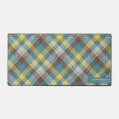 Monogram-Individuelle Name mit Kariertem Muster Schreibtischunterlage (Vorderseite)