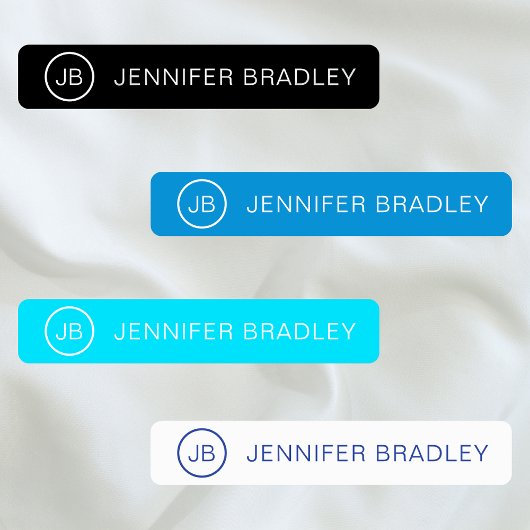 Monogram Individuelle Name Modern Boy Girl Etiketten