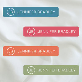 Monogram Individuelle Name Modern Colorful Girl Etiketten