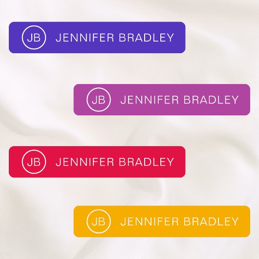 Monogram Individuelle Name Modern Colorful Girl Etiketten