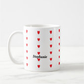 Monogram Individuelle Name Niedlich Red Doodle Hea Kaffeetasse (Links)