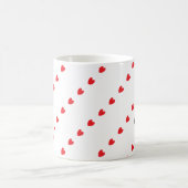 Monogram Individuelle Name Niedlich Red Doodle Hea Kaffeetasse (Mittel)