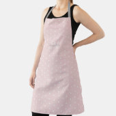 Monogram Individuelle Name Pink Grey White Polka D Schürze (InSitu)