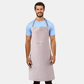 Monogram Individuelle Name Pink Grey White Polka D Schürze (Getragen)