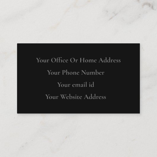 Monogram Individuelle Name Schwarz Grau Einfach Visitenkarte (Rückseite)