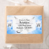 Monogram Initial A, Angel Wings & Halo mit Wolken (Insitu)