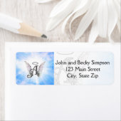 Monogram Initial A, Angel Wings & Halo mit Wolken (Insitu)
