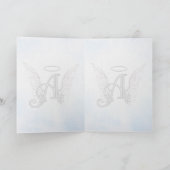 Monogram Initial A, Angel Wings & Halo mit Wolken (Innenseite)