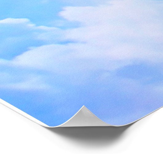 Monogram Initial A, Angel Wings & Halo mit Wolken Poster (Ecke)