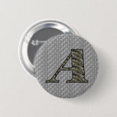 Monogram Initial A Hydrangea Floral Button (Vorne & Hinten)