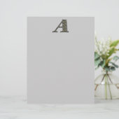 Monogram Initial A Hydrangea Floral Stationery (Stehend Vorderseite)