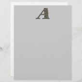 Monogram Initial A Hydrangea Floral Stationery (Vorne/Hinten)