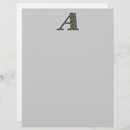 Monogram Initial A Hydrangea Floral Stationery (Vorne/Hinten)