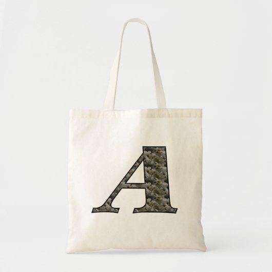 Monogram Initial A Hydrangea Floral Tote Bag Tragetasche (Vorne)
