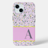 MONOGRAM INITIAL A LILAC KLEINE BLUME Case-Mate iPhone HÜLLE (Rückseite)