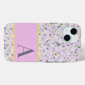 MONOGRAM INITIAL A LILAC KLEINE BLUME Case-Mate iPhone HÜLLE (Rückseite (Horizontal))
