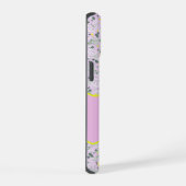MONOGRAM INITIAL A LILAC KLEINE BLUME iPhone 15 HÜLLE (Rechte Seite)