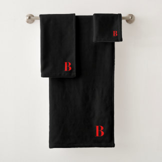 MONOGRAM INITIAL B BATH TOWEL SET