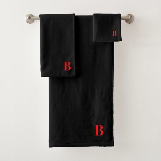 MONOGRAM INITIAL B BATH TOWEL SET (Insitu)