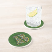 Monogram Initial B Black Daisies Drink Untersetzer (Seite)