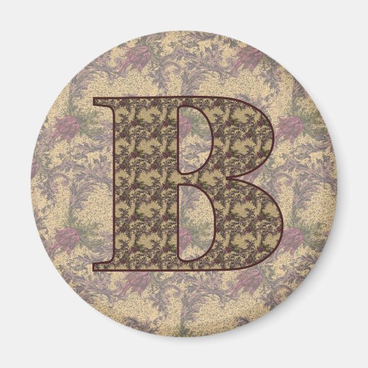 Monogram Initial B Elegant Floral Magnet (Vorne)