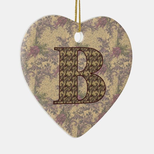 Monogram Initial B Elegant Floral Ornament (Rechts)