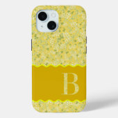 MONOGRAM INITIAL B GELBE KLEINE BLUME Case-Mate iPhone HÜLLE (Rückseite)
