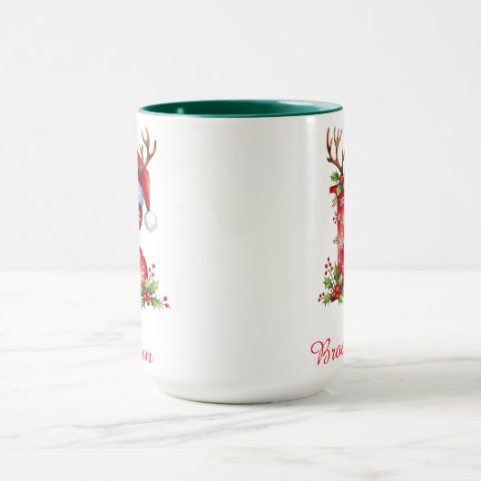 Monogram initial B Santa merry Christmas Tasse (Zentrum)