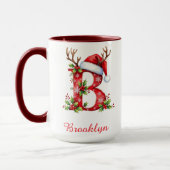 Monogram initial B Santa merry Christmas  Tasse (Links)