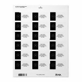 Monogram, initial Black High End Colored Adressaufkleber (Vorne)