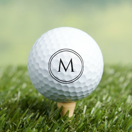 Monogram initial black Mother's Day gift Golfball (Insitu T-Shirt)
