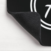Monogram Initial Black & White Niedlich Simple Mousepad (Ecke)