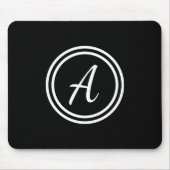 Monogram Initial Black & White Niedlich Simple Mousepad (Vorne)